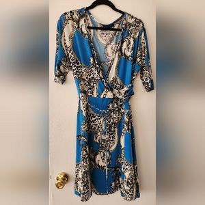 2X faux wrap dress